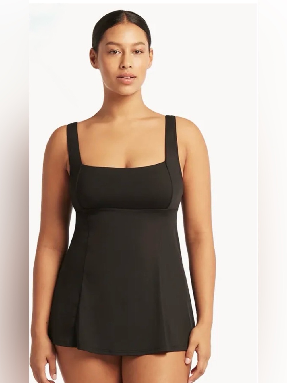 Supportive Black One-Piece Swimsuit with Wide Straps